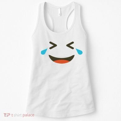 Emoticon Halloween Costumes Laughing Crying Face Women's Tank Top
