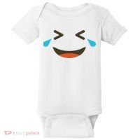 Emoticon Halloween Costumes Laughing Crying Face Baby Bodysuit thumb 0