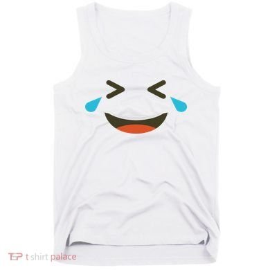 Emoticon Halloween Costumes Laughing Crying Face Tank Top