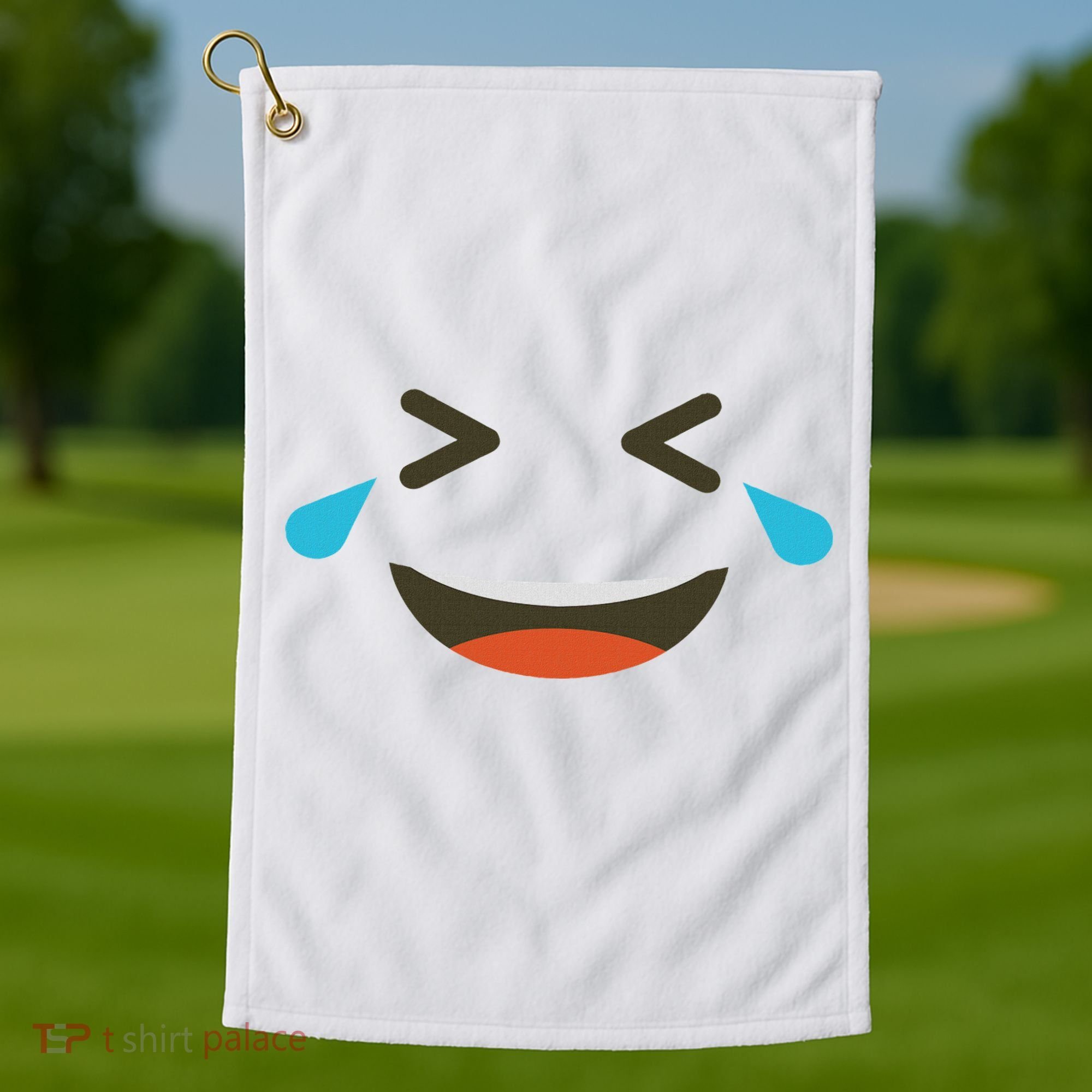 Emoticon Halloween Costumes Laughing Crying Face Golf Towel