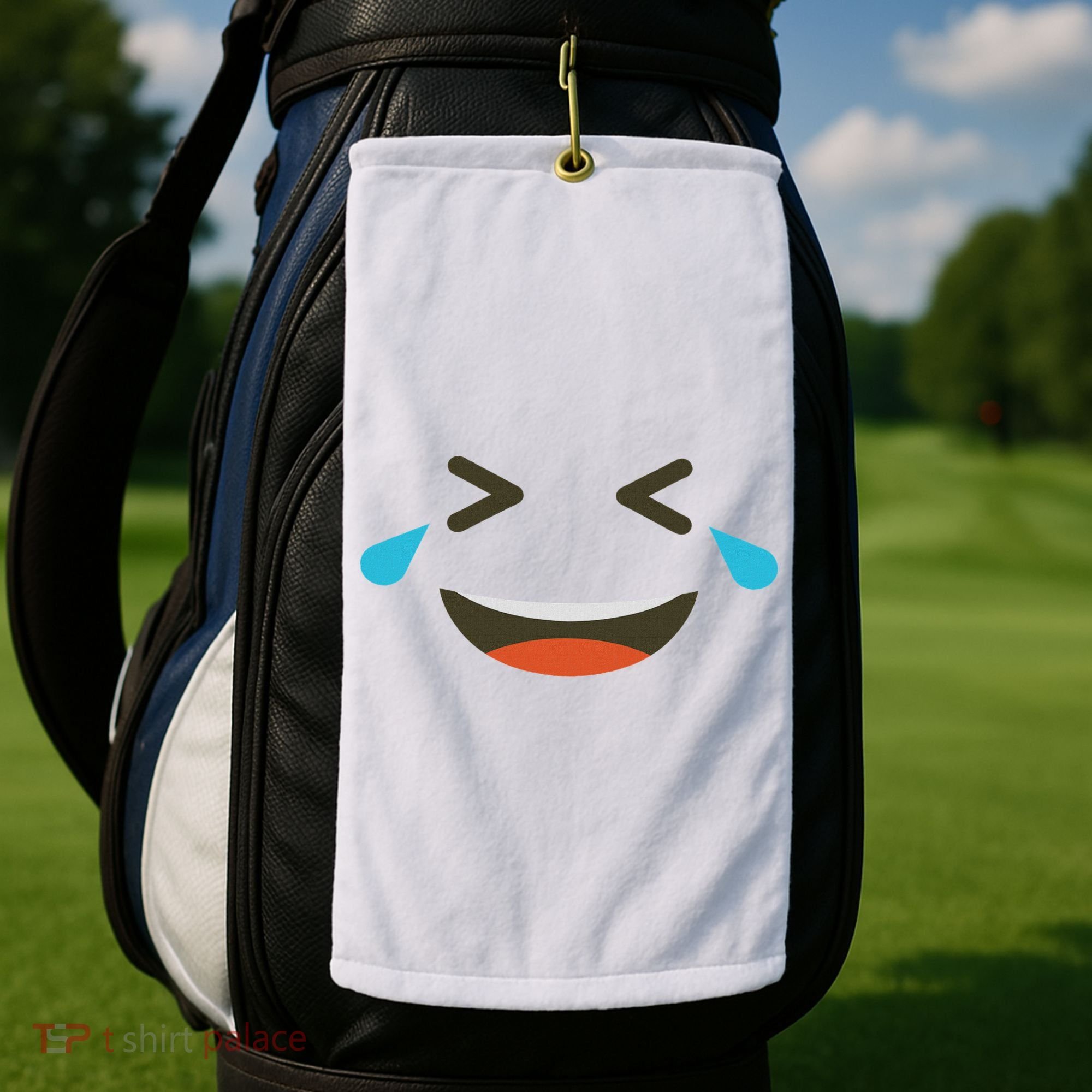 Emoticon Halloween Costumes Laughing Crying Face Golf Towel