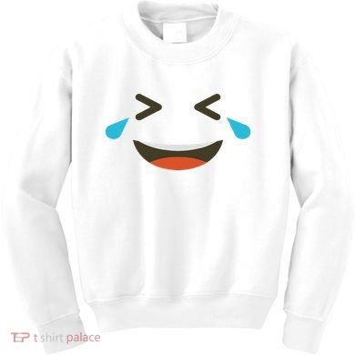 Emoticon Halloween Costumes Laughing Crying Face Kids Sweatshirt