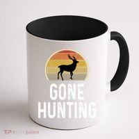 Elk Hunter Funny Gift Funny Elk Hunting Gift Gone Hunting Retro Funny Gift Coffee Mug thumb 1