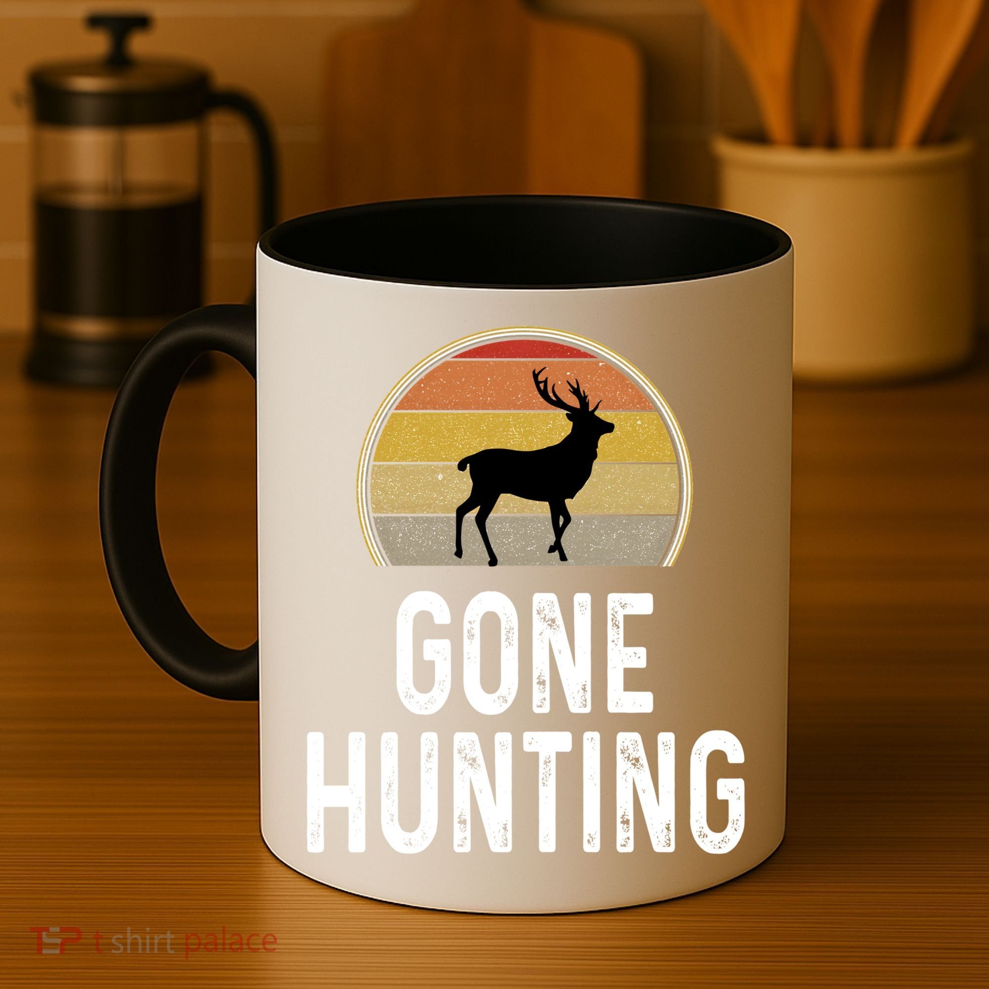 Elk Hunter Funny Gift Funny Elk Hunting Gift Gone Hunting Retro Funny Gift Coffee Mug