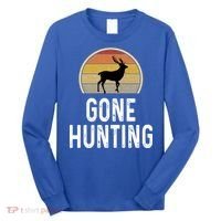 Elk Hunter Funny Gift Funny Elk Hunting Gift Gone Hunting Retro Funny Gift Long Sleeve Shirt thumb 0