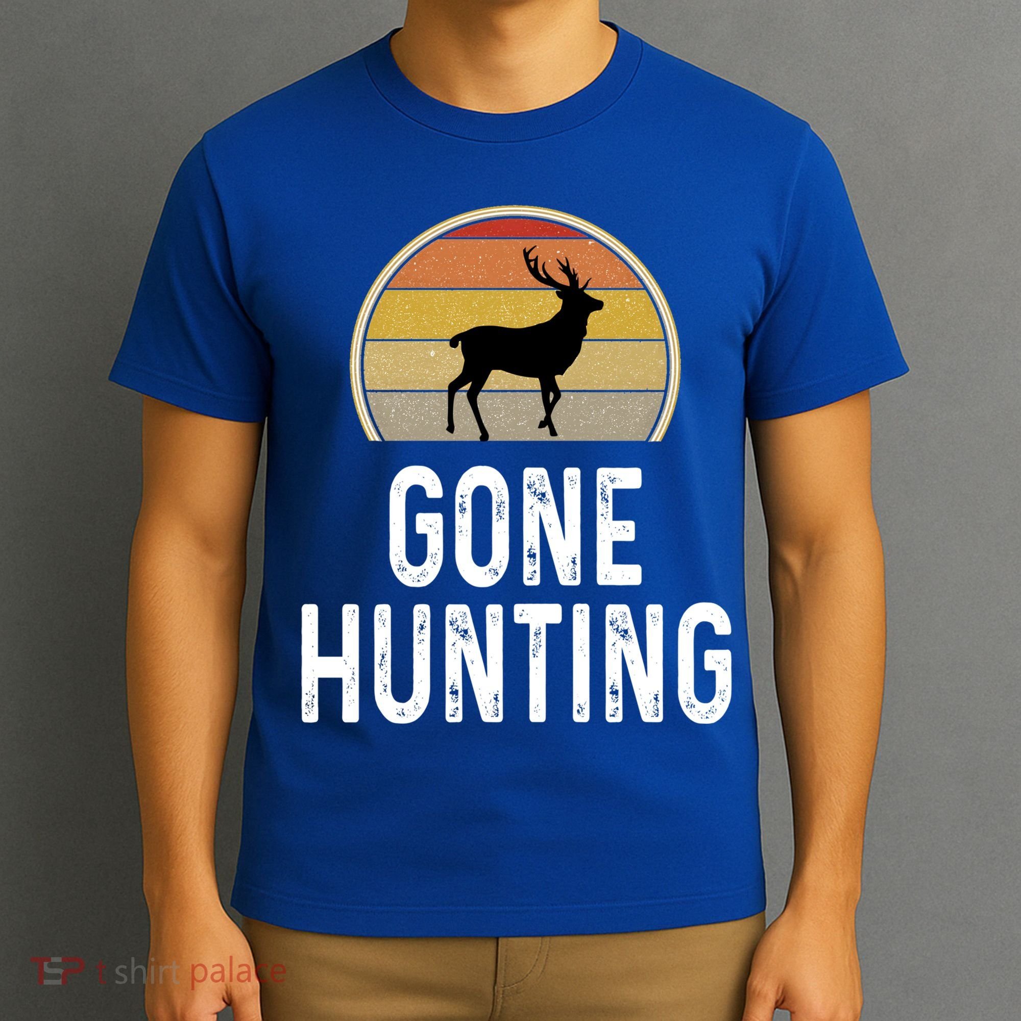 Elk Hunter Funny Gift Funny Elk Hunting Gift Gone Hunting Retro Funny Gift T-Shirt