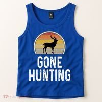Elk Hunter Funny Gift Funny Elk Hunting Gift Gone Hunting Retro Funny Gift Tank Top thumb 2