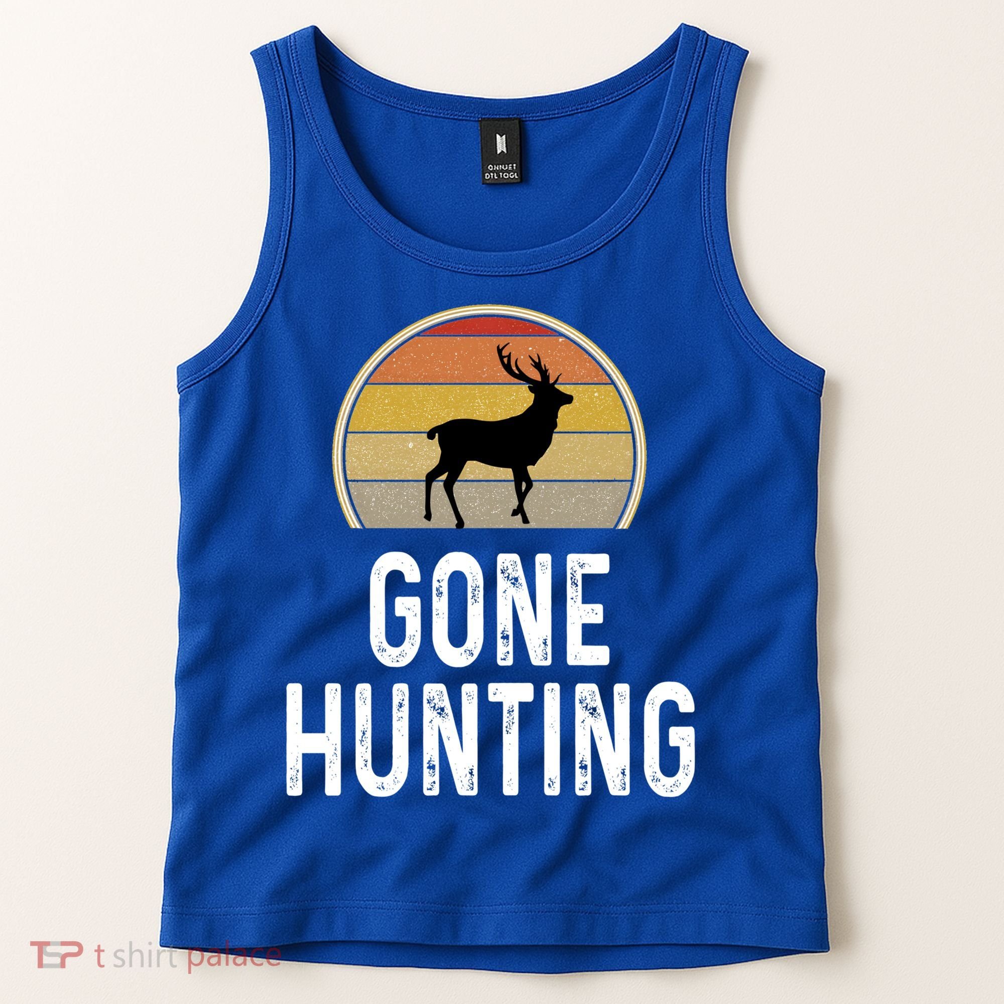 Elk Hunter Funny Gift Funny Elk Hunting Gift Gone Hunting Retro Funny Gift Tank Top