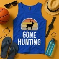 Elk Hunter Funny Gift Funny Elk Hunting Gift Gone Hunting Retro Funny Gift Tank Top thumb 4