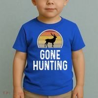 Elk Hunter Funny Gift Funny Elk Hunting Gift Gone Hunting Retro Funny Gift Toddler T-Shirt thumb 2