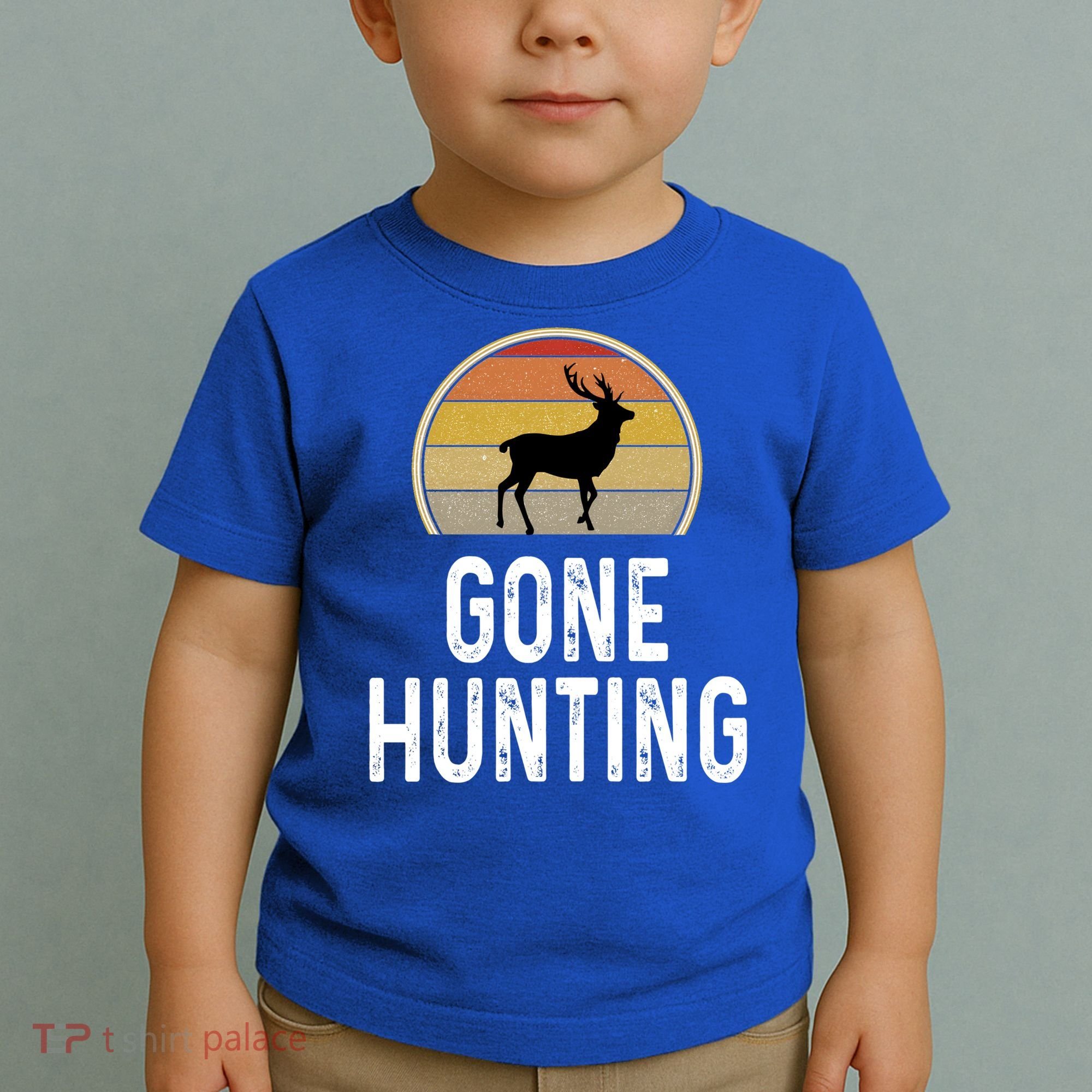 Elk Hunter Funny Gift Funny Elk Hunting Gift Gone Hunting Retro Funny Gift Toddler T-Shirt