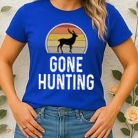 Elk Hunter Funny Gift Funny Elk Hunting Gift Gone Hunting Retro Funny Gift Women's T-Shirt thumb 2