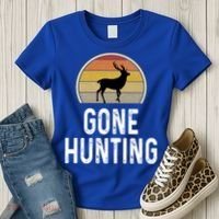 Elk Hunter Funny Gift Funny Elk Hunting Gift Gone Hunting Retro Funny Gift Women's T-Shirt thumb 3