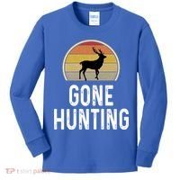 Elk Hunter Funny Gift Funny Elk Hunting Gift Gone Hunting Retro Funny Gift Kids Long Sleeve Shirt thumb 0