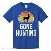 Elk Hunter Funny Gift Funny Elk Hunting Gift Gone Hunting Retro Funny Gift Kids T-Shirt thumb 0