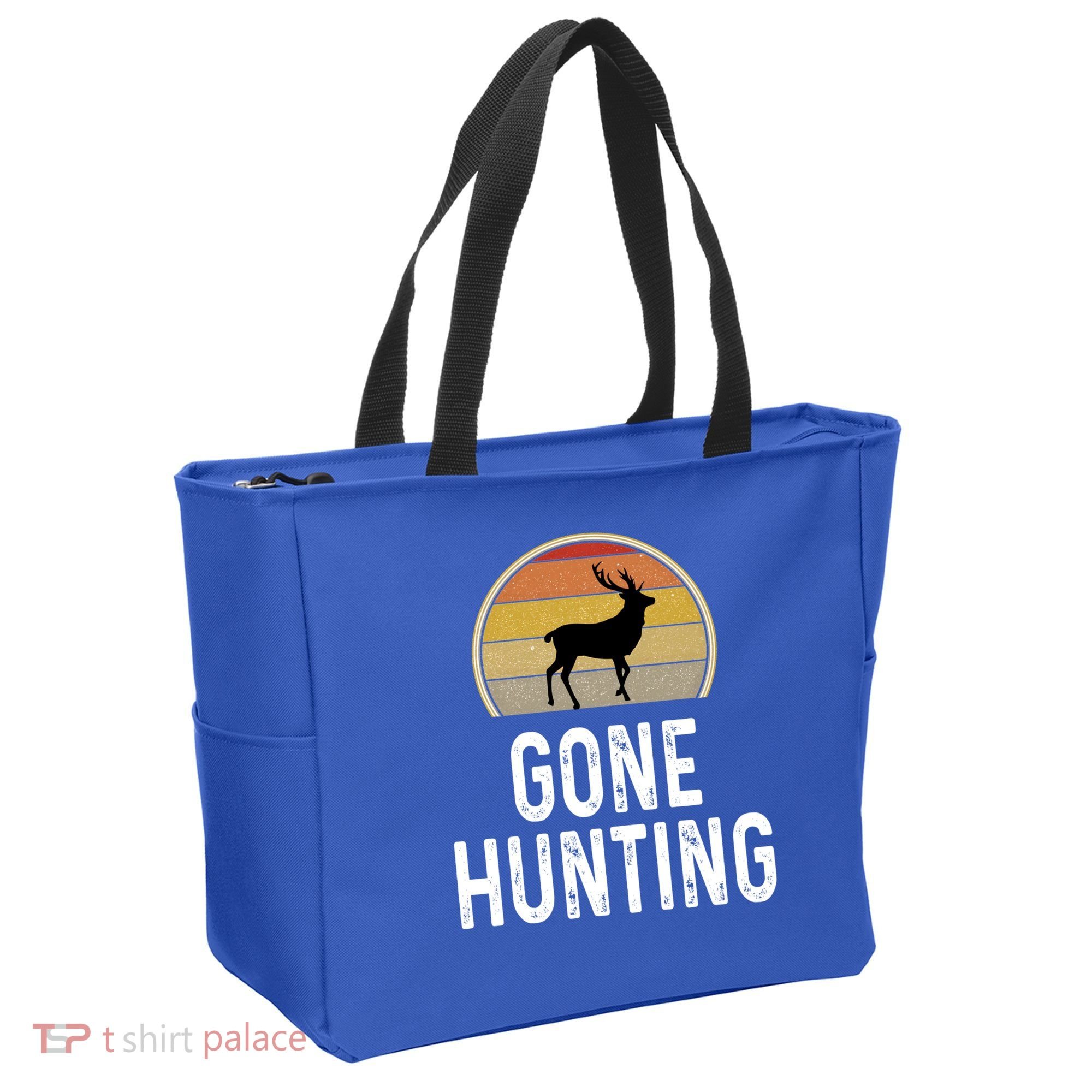 Elk Hunter Funny Gift Funny Elk Hunting Gift Gone Hunting Retro Funny Gift Tote Bag