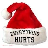 Everything Hurts Funny Gym Workout Gift Santa Hat thumb 0