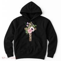 Easter Holiday Floral Cross Hoodie thumb 0