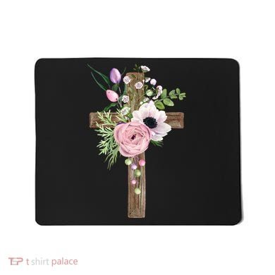 Easter Holiday Floral Cross Mousepad
