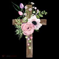 Easter Holiday Floral Cross Toddler Hoodie thumb 2