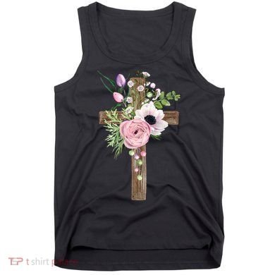 Easter Holiday Floral Cross Tank Top