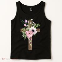 Easter Holiday Floral Cross Tank Top thumb 2