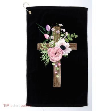 Easter Holiday Floral Cross Golf Towel