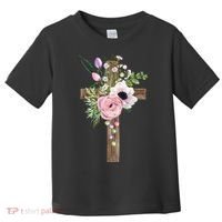 Easter Holiday Floral Cross Toddler T-Shirt thumb 0