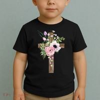 Easter Holiday Floral Cross Toddler T-Shirt thumb 2