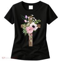 Easter Holiday Floral Cross Women's T-Shirt thumb 0