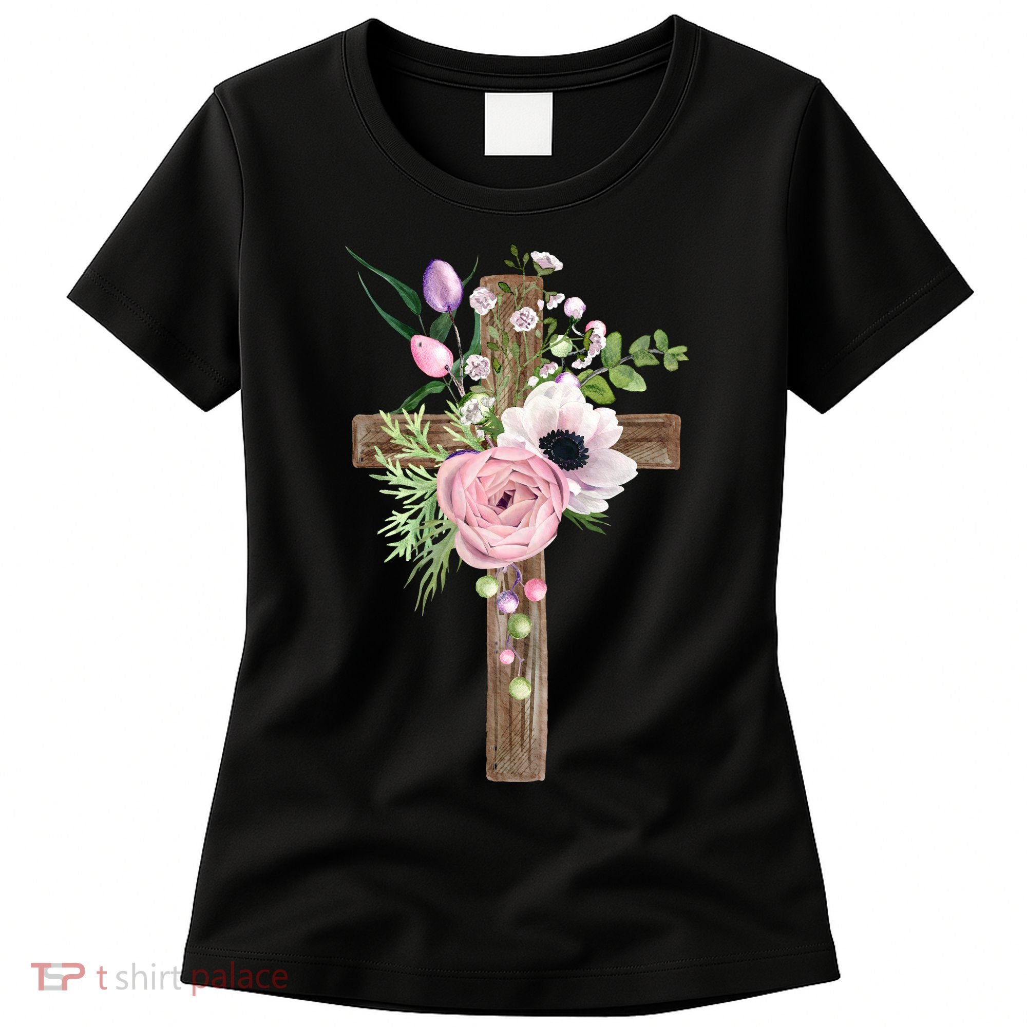 Easter Holiday Floral Cross Women's T-Shirt
