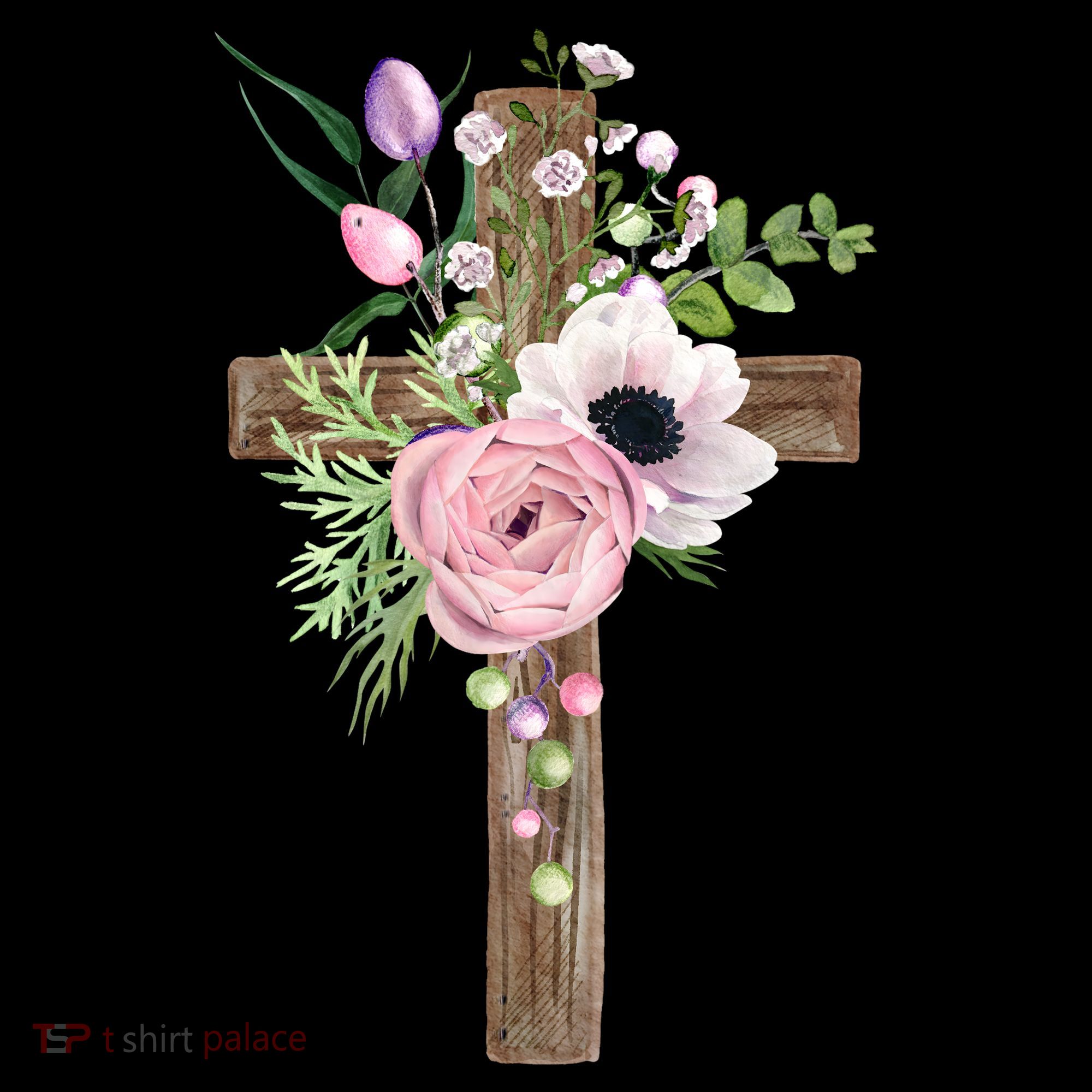 Easter Holiday Floral Cross Women's T-Shirt