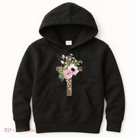 Easter Holiday Floral Cross Kids Hoodie thumb 0