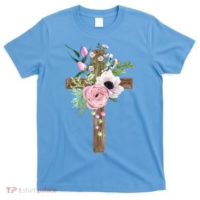Easter Holiday Floral Cross T-Shirt