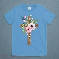 Easter Holiday Floral Cross T-Shirt thumb 4