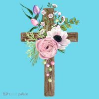 Easter Holiday Floral Cross T-Shirt thumb 6