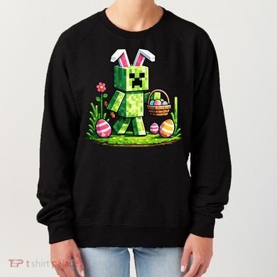 Egg Hunting Gamer Easter Pixel Bunny  Women's Sweatshirt