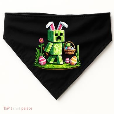Egg Hunting Gamer Easter Pixel Bunny  USA-Made Doggie Bandana