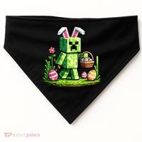 Egg Hunting Gamer Easter Pixel Bunny  USA-Made Doggie Bandana thumb 0