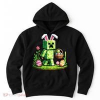 Egg Hunting Gamer Easter Pixel Bunny  Hoodie thumb 0
