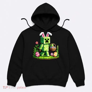Egg Hunting Gamer Easter Pixel Bunny  Hoodie