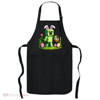 Egg Hunting Gamer Easter Pixel Bunny  Apron