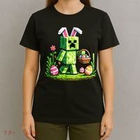 Egg Hunting Gamer Easter Pixel Bunny  T-Shirt thumb 4