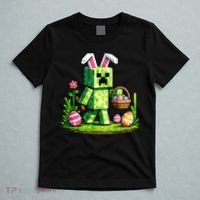 Egg Hunting Gamer Easter Pixel Bunny  T-Shirt thumb 5