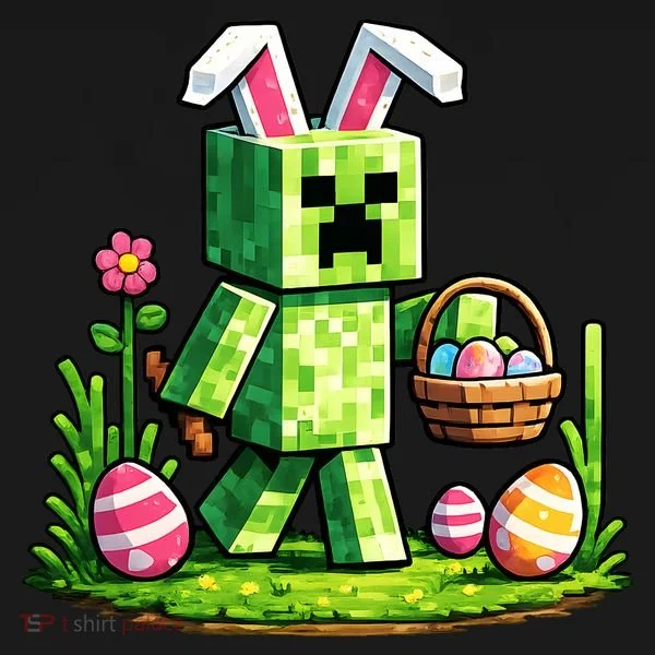 Egg Hunting Gamer Easter Pixel Bunny  T-Shirt