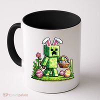 Egg Hunting Gamer Easter Pixel Bunny  Coffee Mug thumb 0