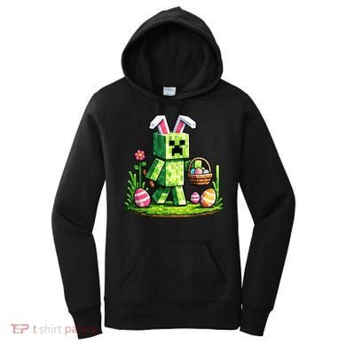 Egg Hunting Gamer Easter Pixel Bunny  Women's Hoodie