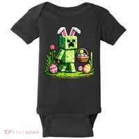 Egg Hunting Gamer Easter Pixel Bunny  Baby Bodysuit thumb 0