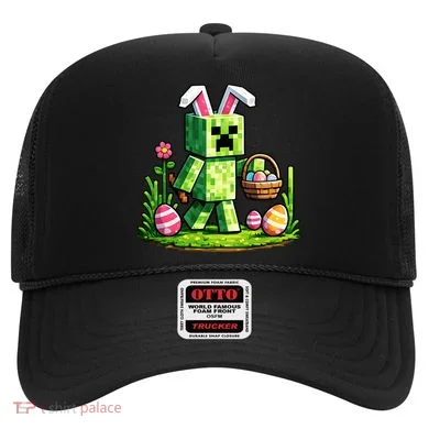 Egg Hunting Gamer Easter Pixel Bunny  Hat