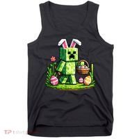 Egg Hunting Gamer Easter Pixel Bunny  Tank Top thumb 0